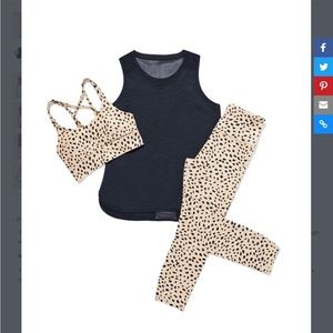 Ellie Cheetah XL NWT workout set 3 pieces